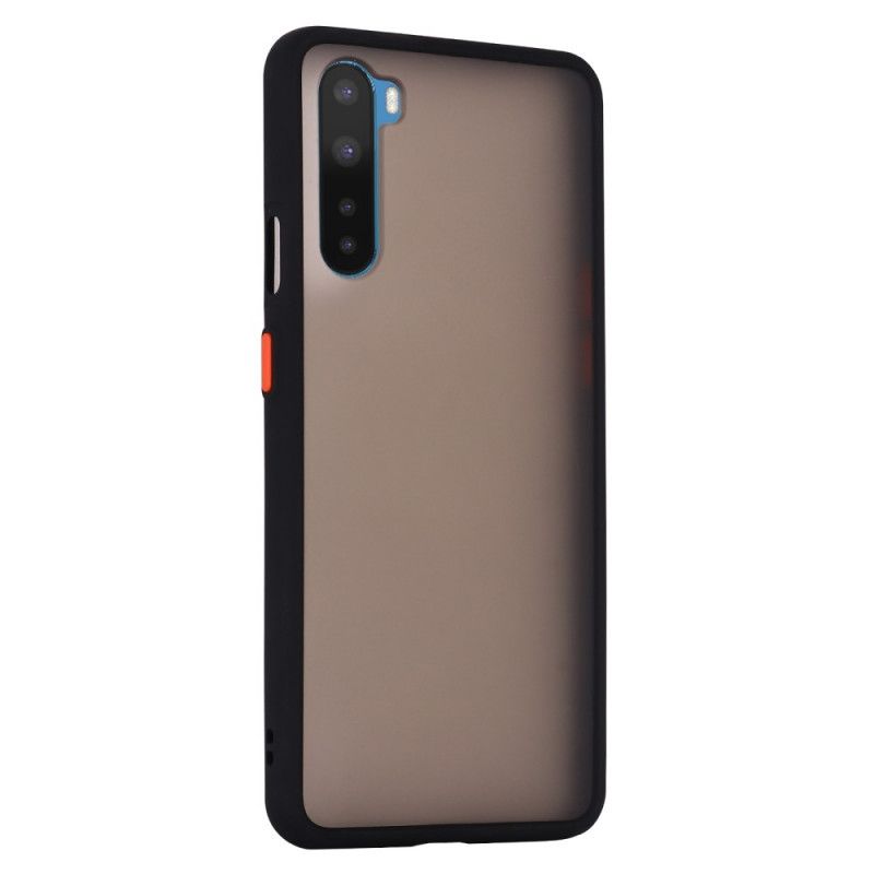 Hoesje OnePlus Nord Rood Zwart Hybride Gekleurde Randen