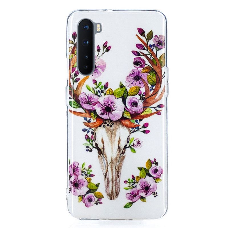 Hoesje OnePlus Nord Telefoonhoesje Eland Met Fluorescerende Bloemen