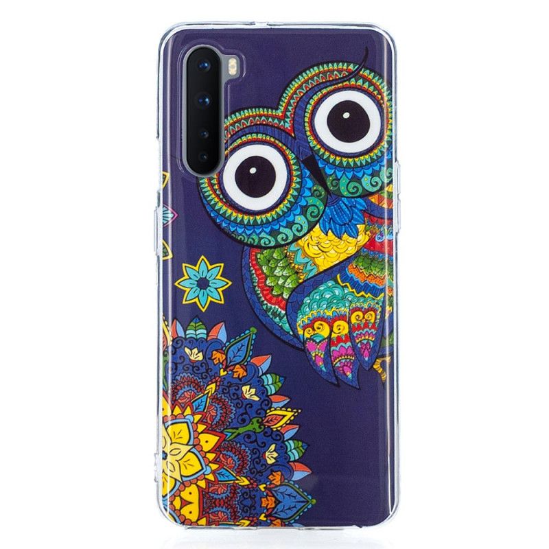 Hoesje OnePlus Nord Telefoonhoesje Fluorescerende Mandala-Uil