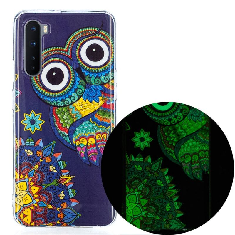 Hoesje OnePlus Nord Telefoonhoesje Fluorescerende Mandala-Uil