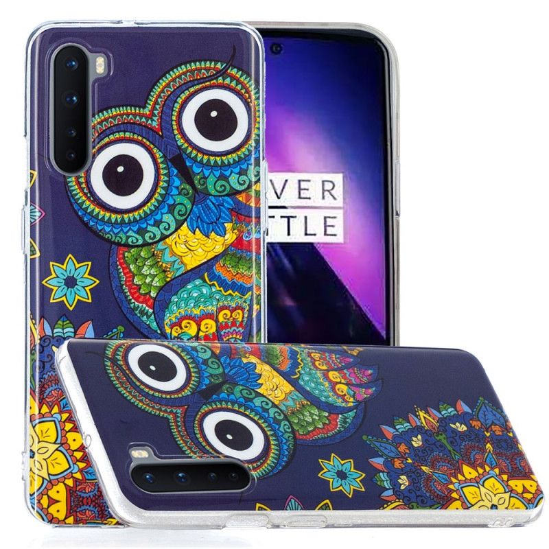 Hoesje OnePlus Nord Telefoonhoesje Fluorescerende Mandala-Uil