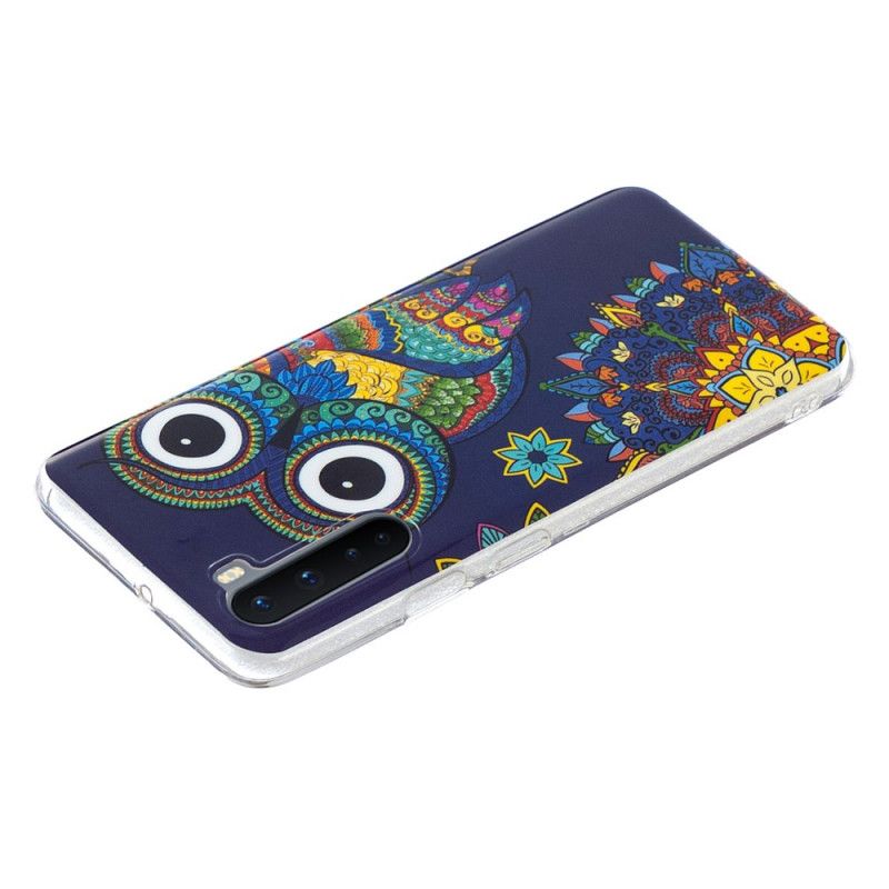 Hoesje OnePlus Nord Telefoonhoesje Fluorescerende Mandala-Uil