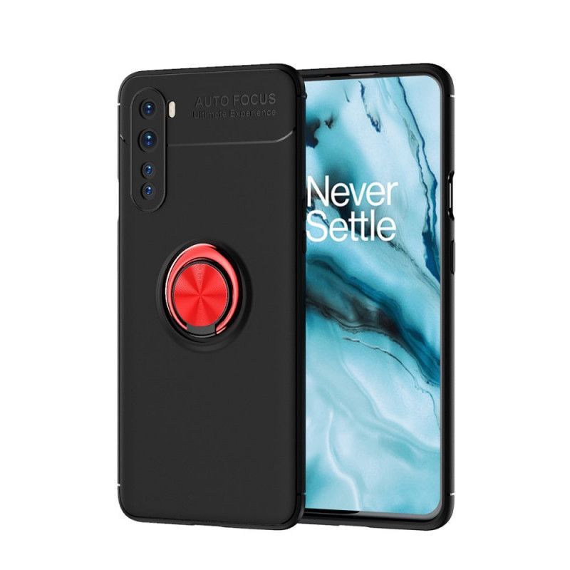 Hoesje voor OnePlus Nord Rood Zwart Roterende Ring