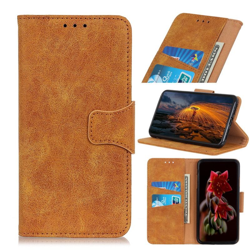 Leren Hoesje voor OnePlus Nord Bruin Zwart Vintage Splitleer