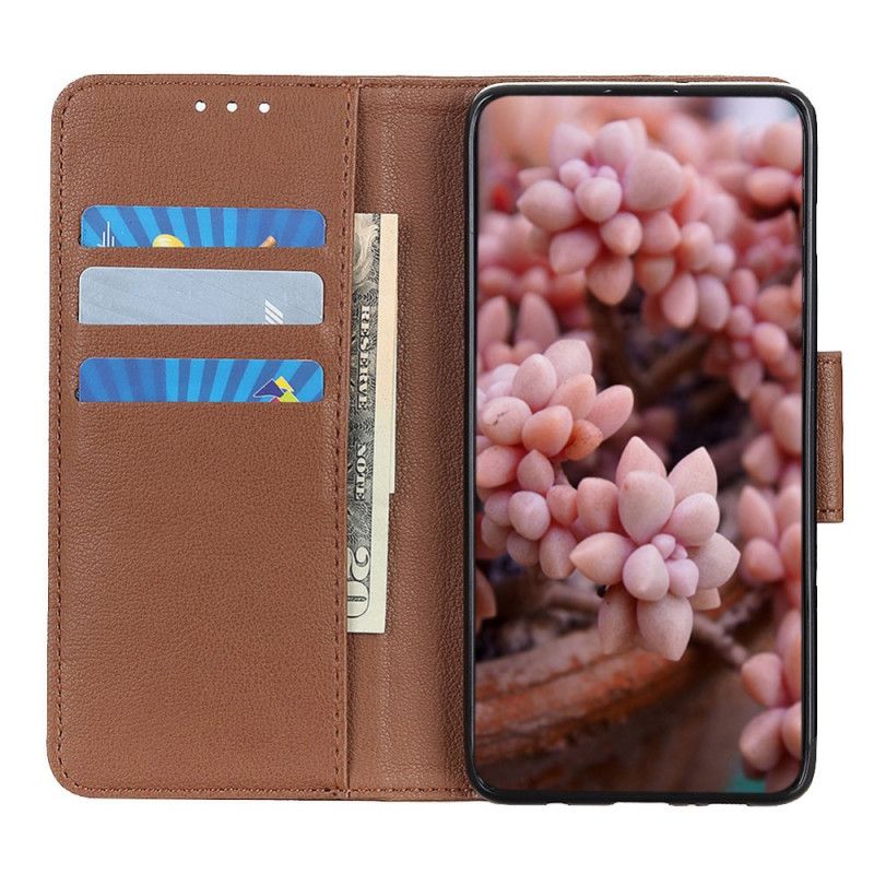 Leren Hoesje voor OnePlus Nord Donkerblauw Zwart Lychee Leerstijl