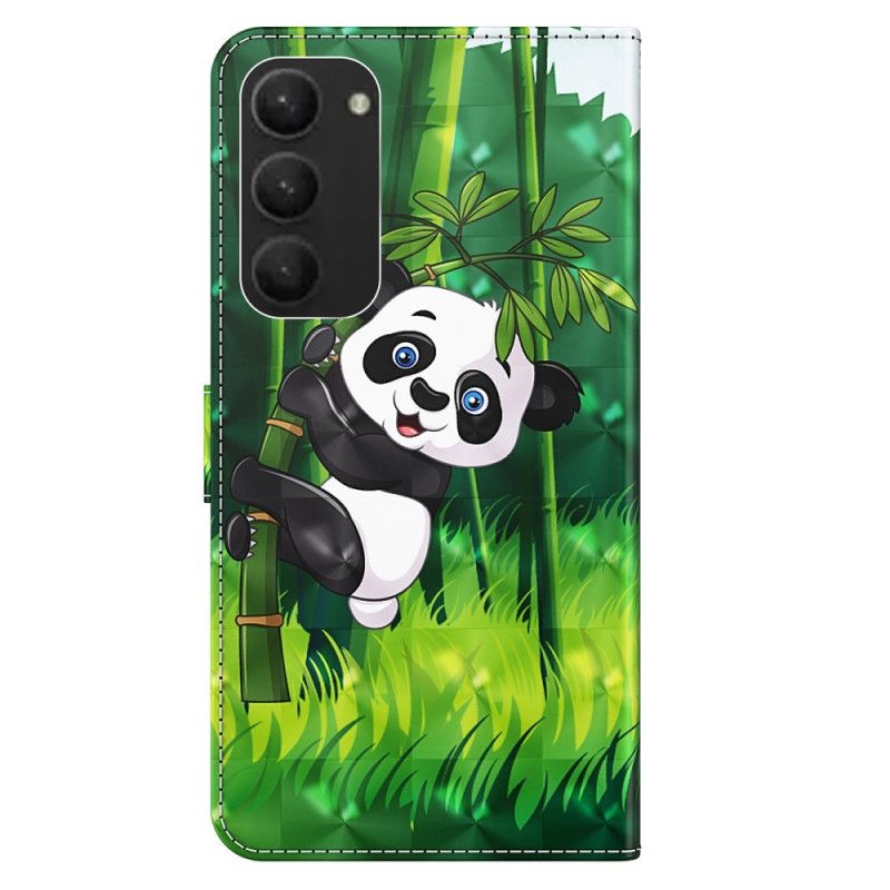 Bescherming Hoesje Samsung Galaxy S24 Plus 5g Panda Klimmer Met Riem