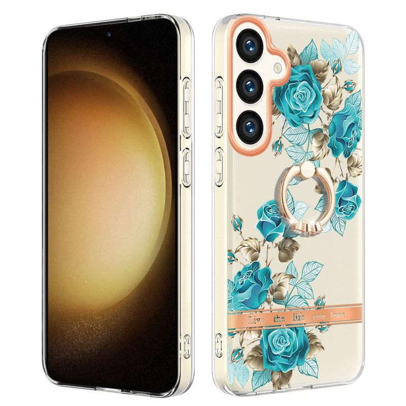 Case Hoesje Samsung Galaxy S24 Plus 5g Telefoonhoesje Ringhouder Met Bloemen