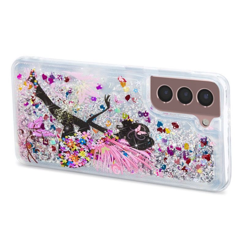 Cover Hoesje Samsung Galaxy S24 Plus 5g Telefoonhoesje Vloeibare Glitter Voor Jong Meisje