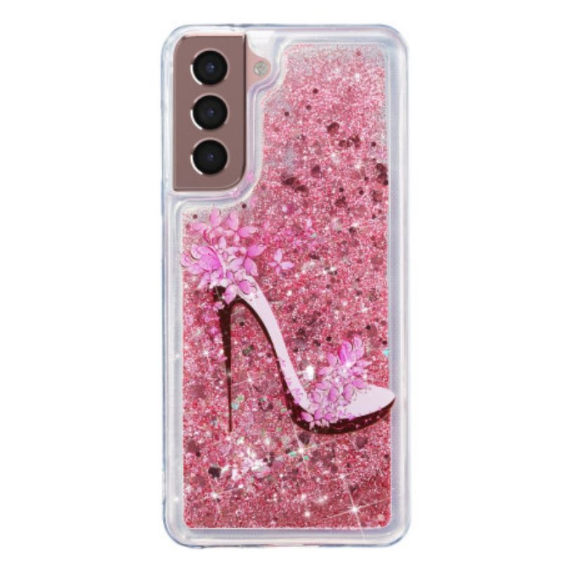 Cover Hoesje Samsung Galaxy S24 Plus 5g Telefoonhoesje Vloeibare Glitterpomp