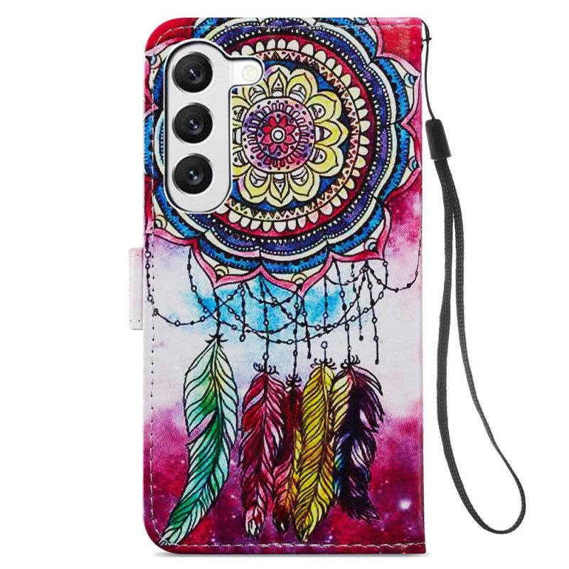 Flip Case Leren Samsung Galaxy S24 Plus 5g Artistieke Dromenvanger Met Riem