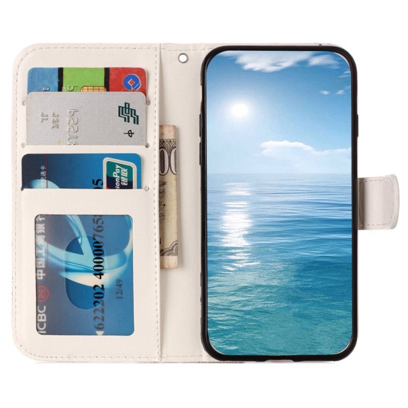 Flip Case Leren Samsung Galaxy S24 Plus 5g Dromenvanger Met Riem