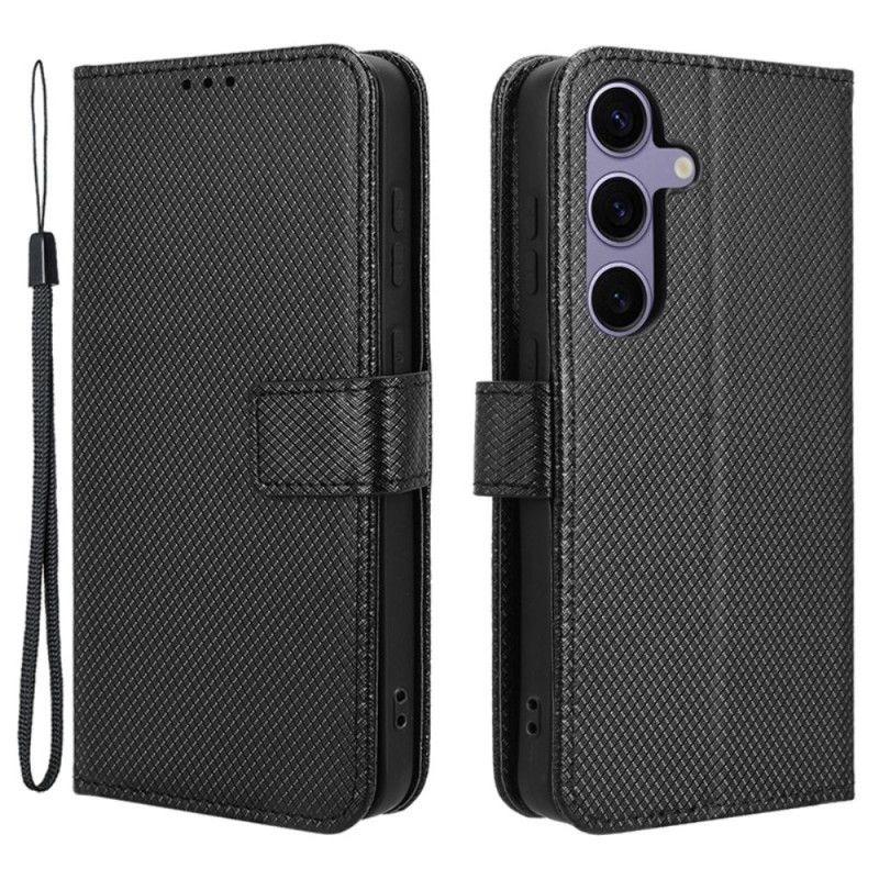 Flip Case Leren Samsung Galaxy S24 Plus 5g Gestippelde Band