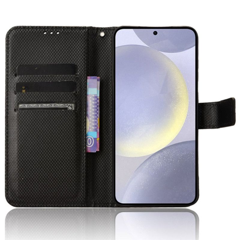 Flip Case Leren Samsung Galaxy S24 Plus 5g Gestippelde Band