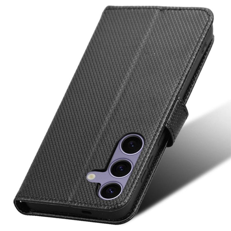 Flip Case Leren Samsung Galaxy S24 Plus 5g Gestippelde Band