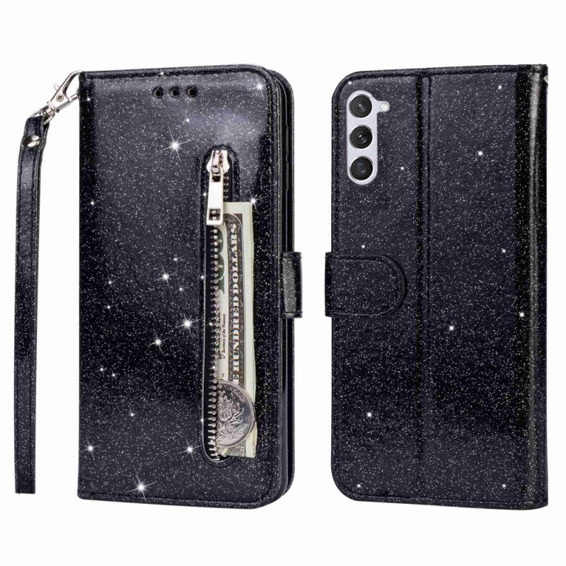 Flip Case Leren Samsung Galaxy S24 Plus 5g Portemonnee Met Glitters