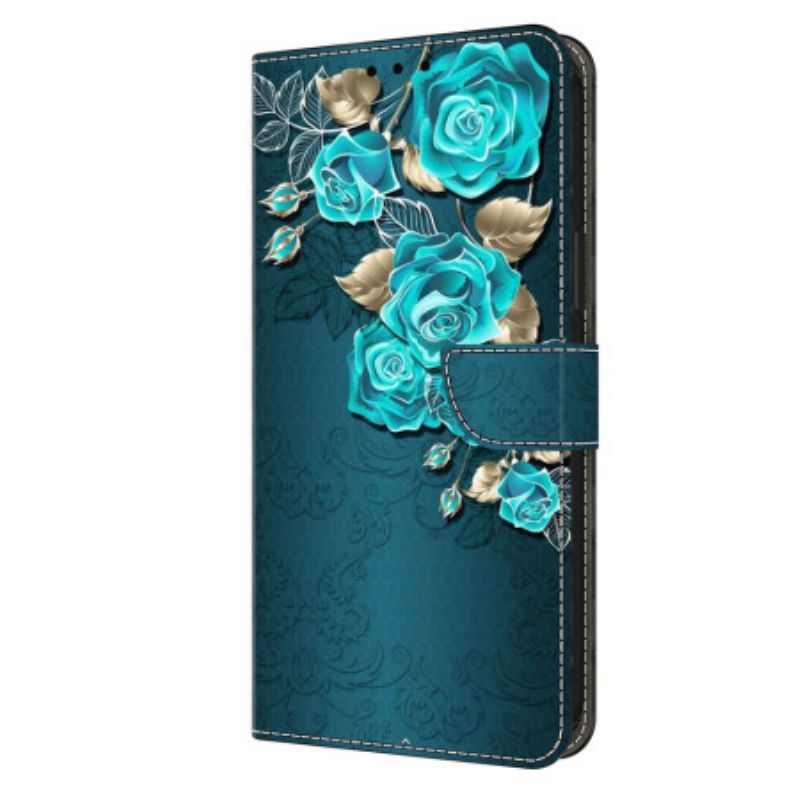 Folio-hoesje Samsung Galaxy S24 Plus 5g Telefoonhoesje Blauwe Rozen