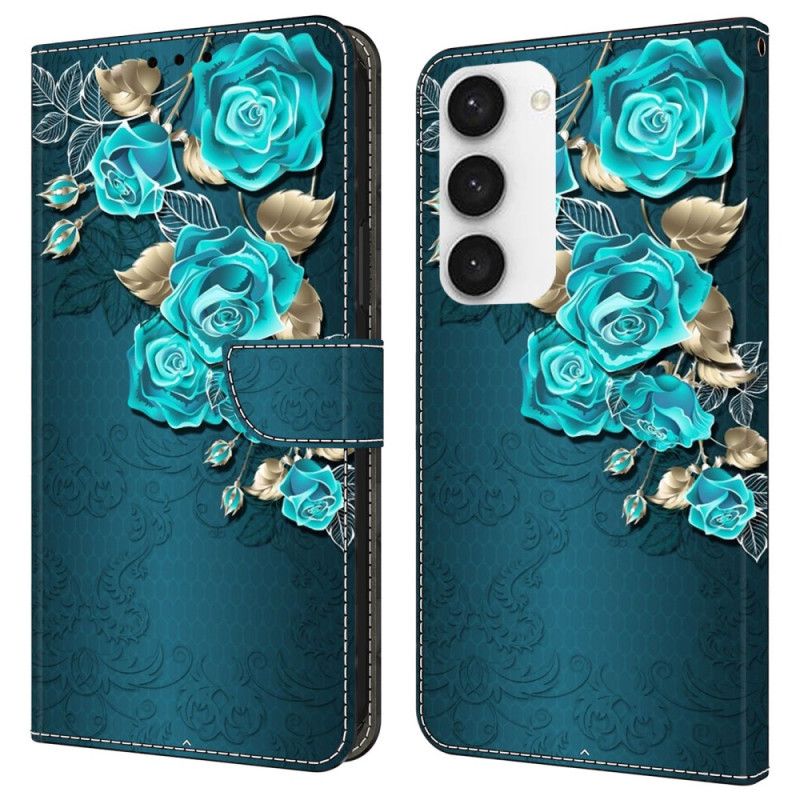 Folio-hoesje Samsung Galaxy S24 Plus 5g Telefoonhoesje Blauwe Rozen