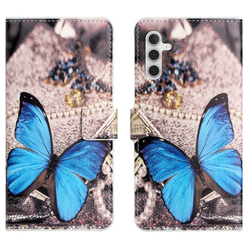 Folio-hoesje Samsung Galaxy S24 Plus 5g Telefoonhoesje Blauwe Vlinder