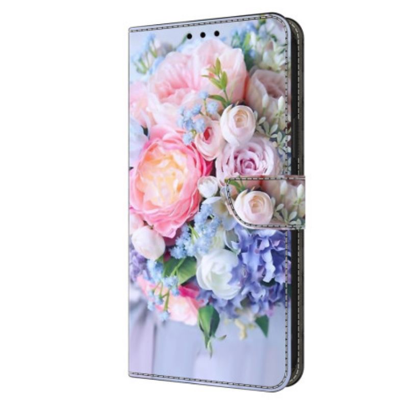 Folio-hoesje Samsung Galaxy S24 Plus 5g Telefoonhoesje Kleurrijke Bloemen