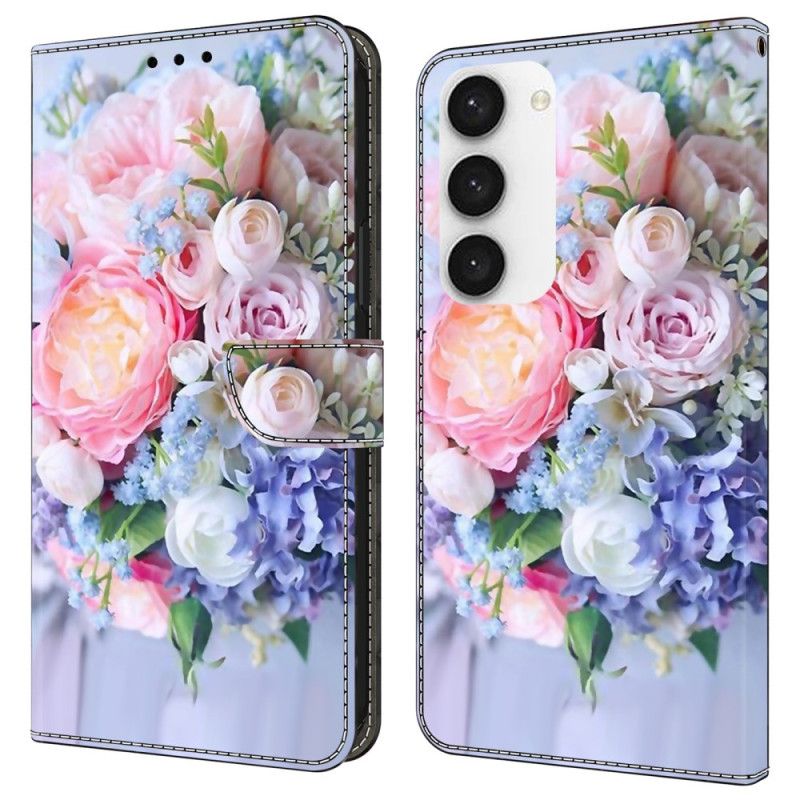 Folio-hoesje Samsung Galaxy S24 Plus 5g Telefoonhoesje Kleurrijke Bloemen