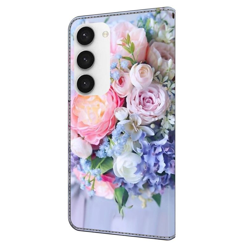 Folio-hoesje Samsung Galaxy S24 Plus 5g Telefoonhoesje Kleurrijke Bloemen