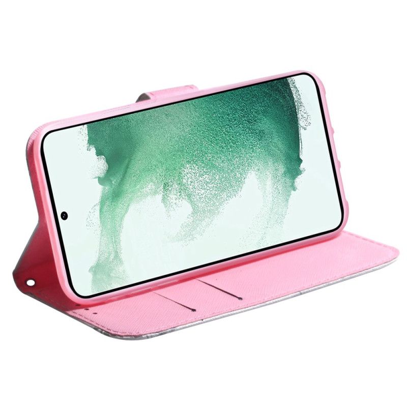 Folio-hoesje Samsung Galaxy S24 Plus 5g Telefoonhoesje Roze Bloem