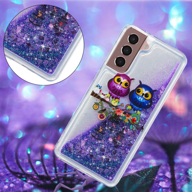 Hoesje Samsung Galaxy S24 Plus 5g Twee Uilen Vloeibare Glitters