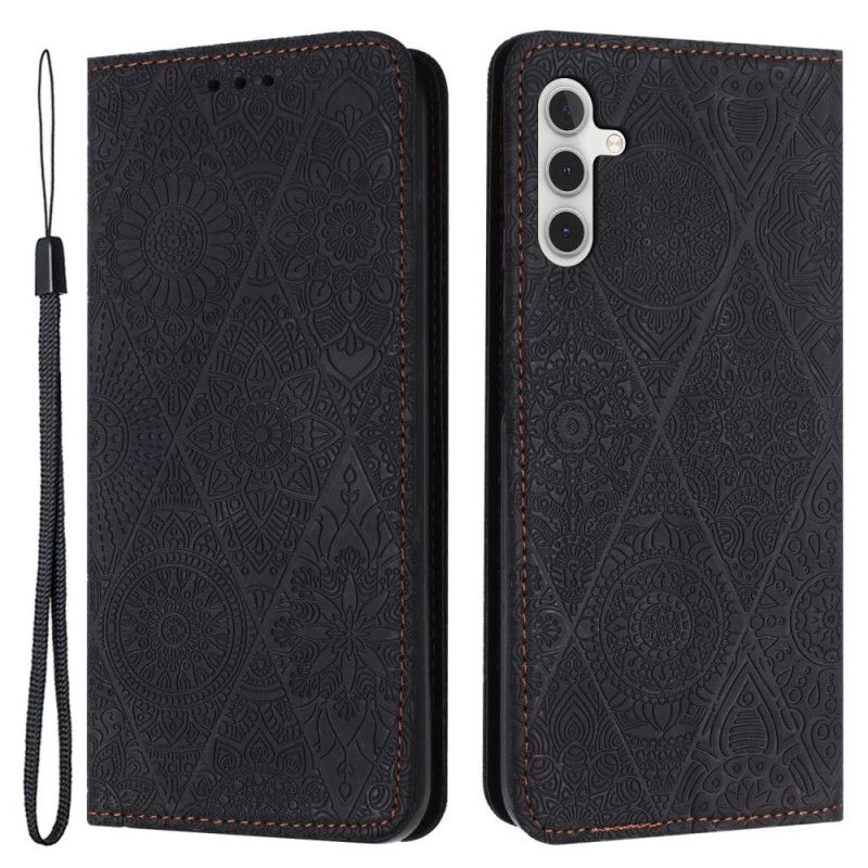 Leren Hoesje Voor Samsung Galaxy S24 Plus 5g Bloemenpatroon