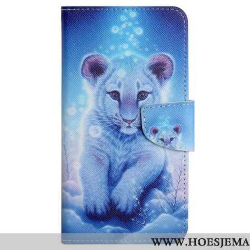 Leren Hoesje Voor Samsung Galaxy S24 Plus 5g Luipaardpatroon Met Riempje