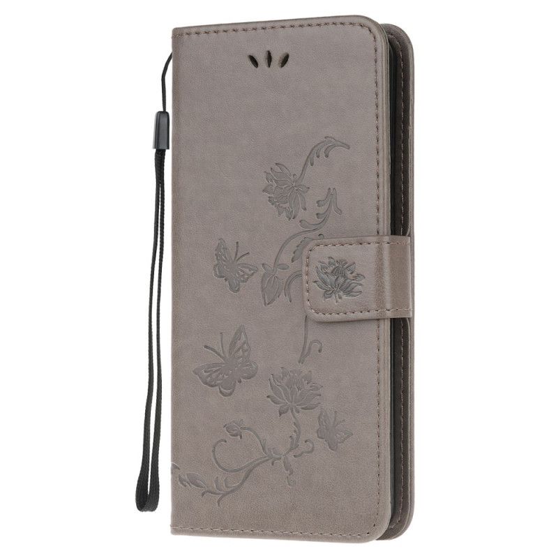 Bescherming Hoesje Samsung Galaxy S20 Grijs Zwart Discretie Vlinderband