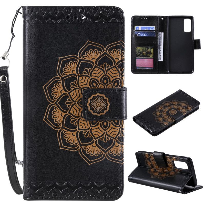 Cover Folio-hoesje Samsung Galaxy S20 Grijs Zwart Telefoonhoesje Chique Mandala