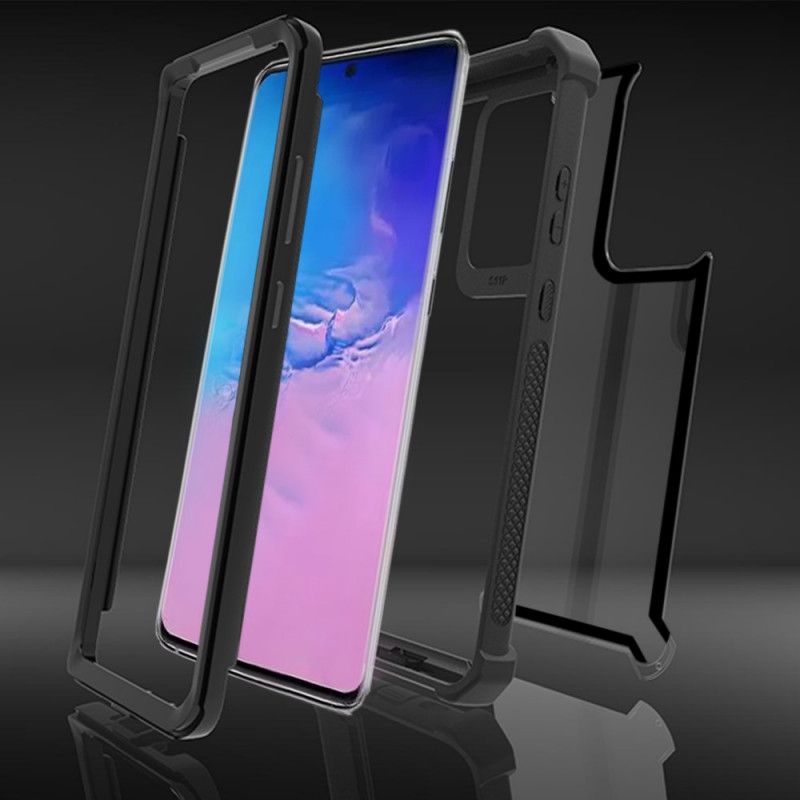 Cover Hoesje Samsung Galaxy S20 Grijs Zwart Telefoonhoesje Antislip Hybride