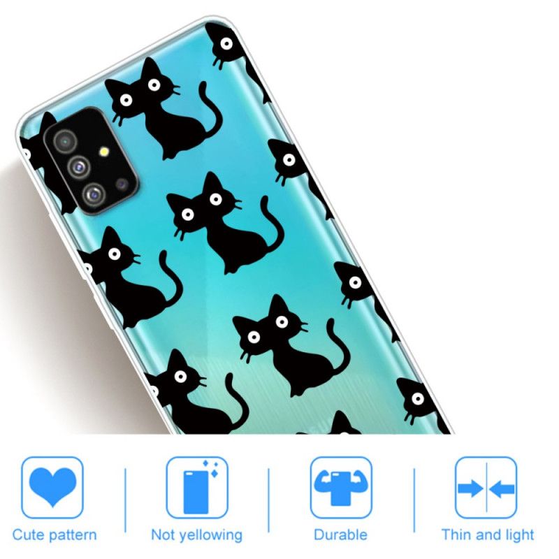 Cover Hoesje Samsung Galaxy S20 Telefoonhoesje Meerdere Zwarte Katten