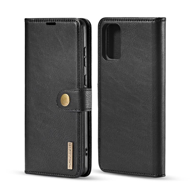 Flip Case Leren Samsung Galaxy S20 Bruin Zwart Dg.Ming Afneembare Schaal