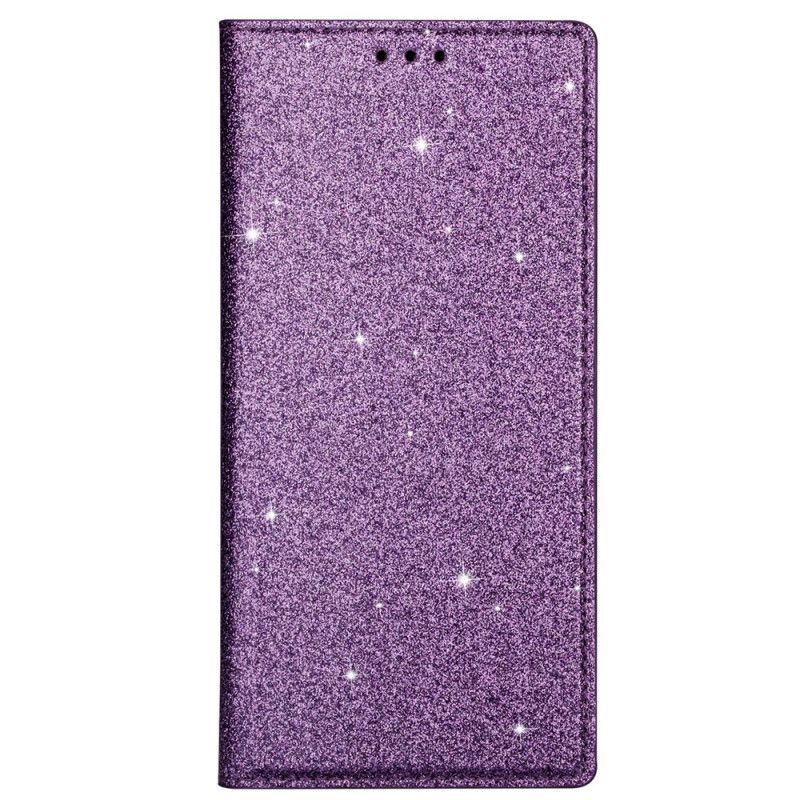 Folio-hoesje Samsung Galaxy S20 Magenta Zwart Glitterstijl