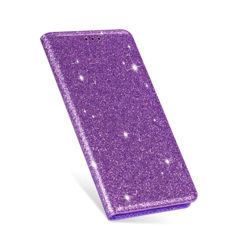 Folio-hoesje Samsung Galaxy S20 Magenta Zwart Glitterstijl