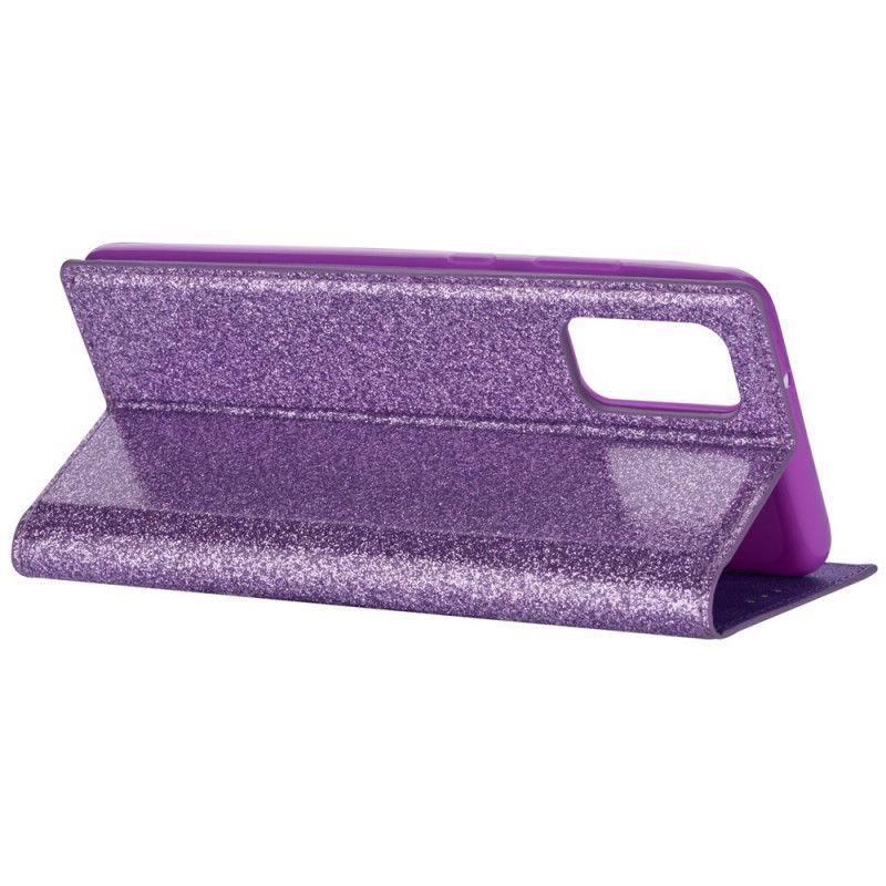 Folio-hoesje Samsung Galaxy S20 Magenta Zwart Glitterstijl