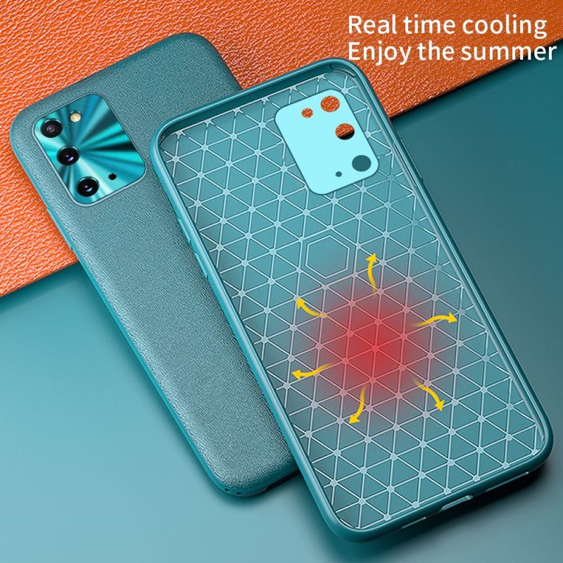 Hoesje Samsung Galaxy S20 Oranje Zwart Kleur Leerstijl