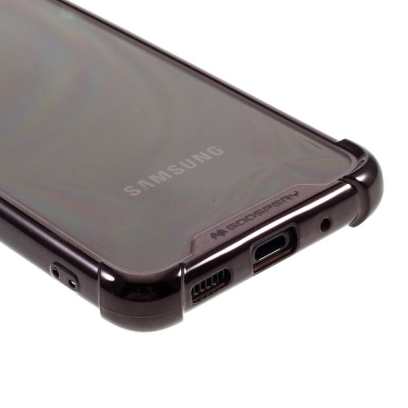 Hoesje Samsung Galaxy S20 Zilver Zwart Transparante Goospery Gekleurde Randen