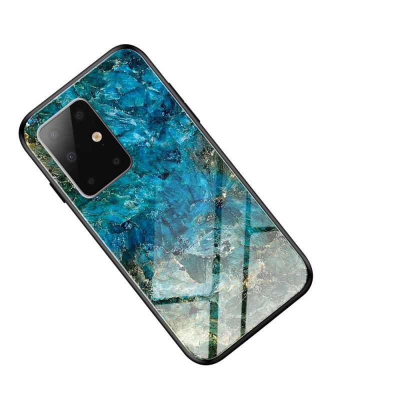 Hoesje voor Samsung Galaxy S20 Cyaan Premumkleuren Van Gehard Glas