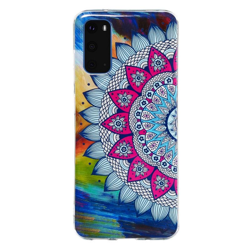 Hoesje voor Samsung Galaxy S20 Fluorescerende Mandala