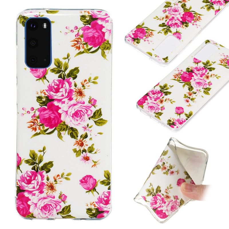 Hoesje voor Samsung Galaxy S20 Fluorescerende Vrijheidsbloemen