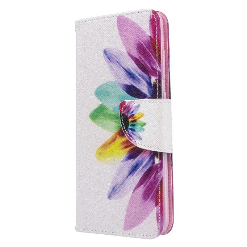 Leren Hoesje Samsung Galaxy S20 Aquarelbloem