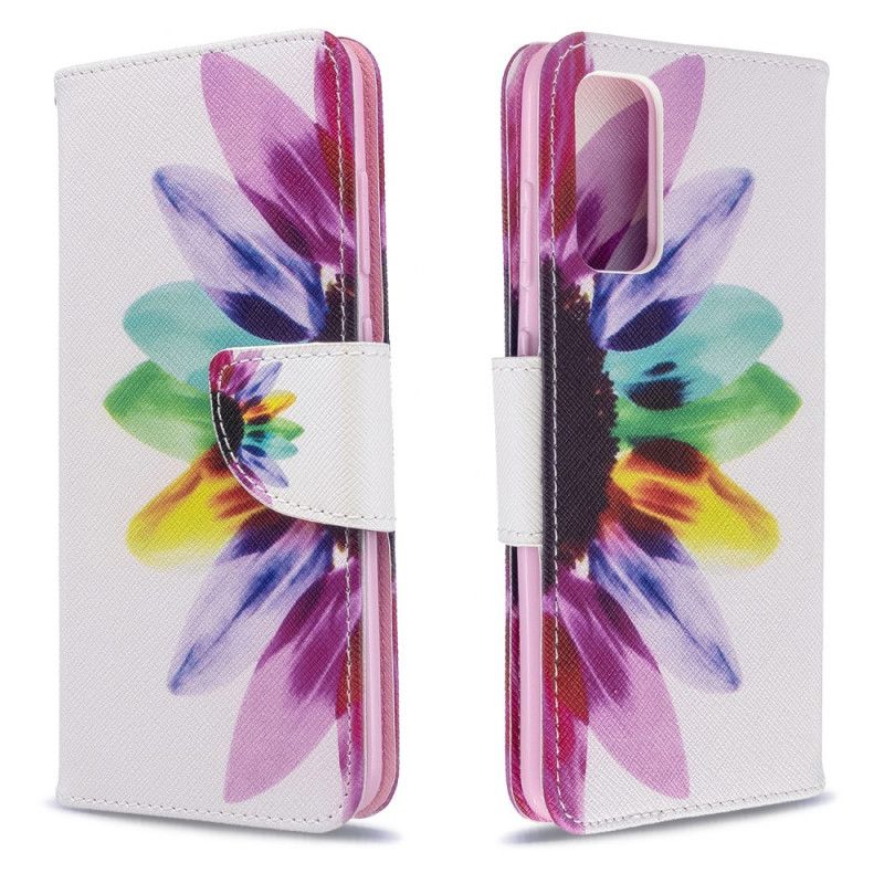 Leren Hoesje Samsung Galaxy S20 Aquarelbloem