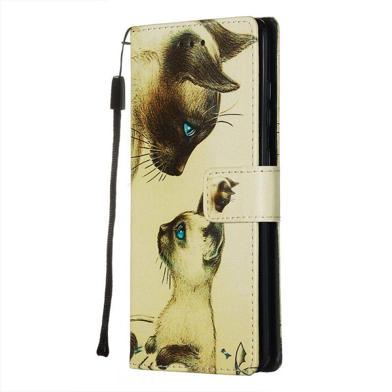 Leren Hoesje Samsung Galaxy S20 Kitten En Mama