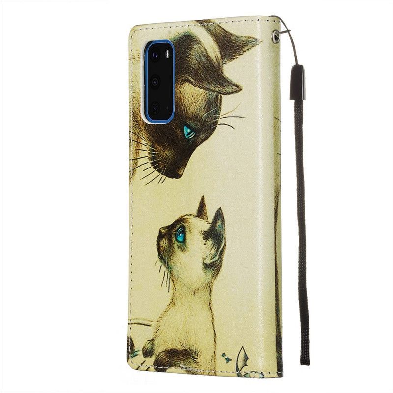 Leren Hoesje Samsung Galaxy S20 Kitten En Mama