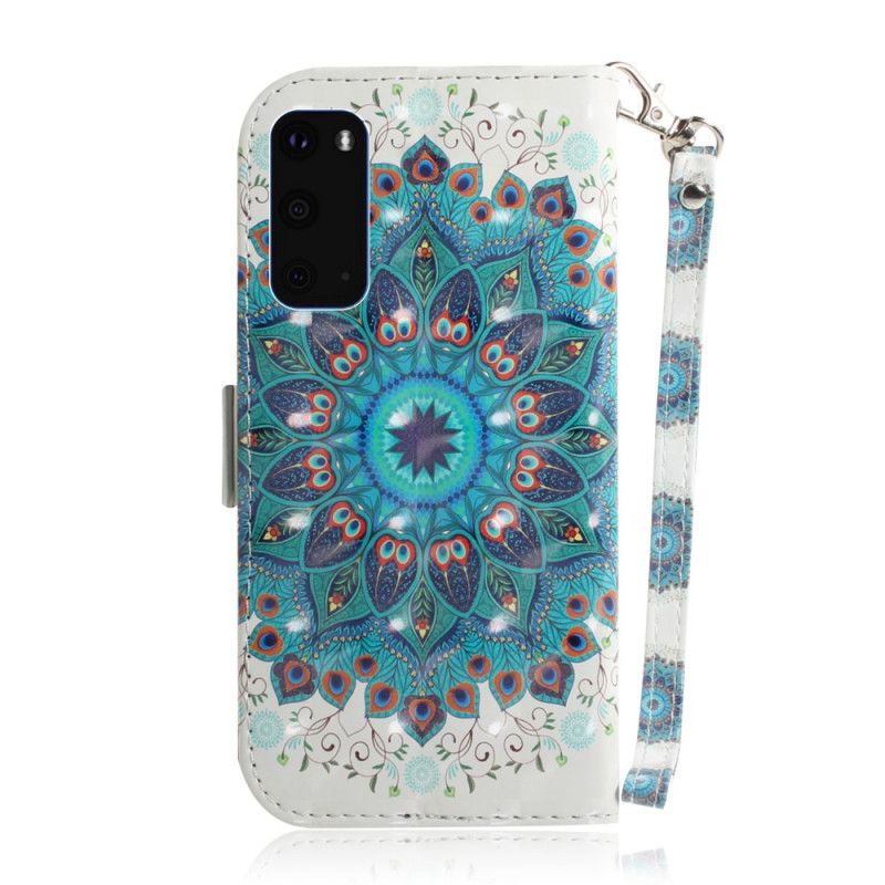 Leren Hoesje Samsung Galaxy S20 Meesterlijke Mandala Met String