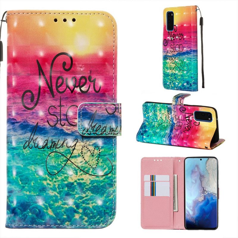 Leren Hoesje Samsung Galaxy S20 Stop Nooit Met Dromen