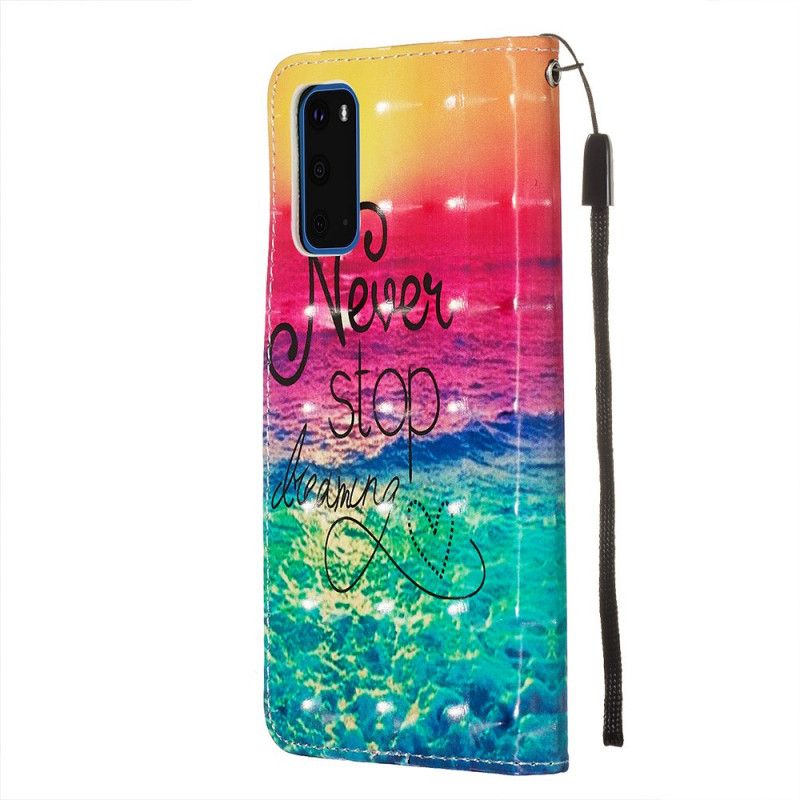 Leren Hoesje Samsung Galaxy S20 Stop Nooit Met Dromen