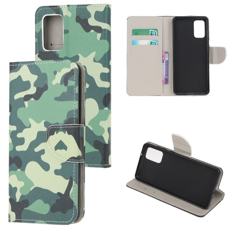 Leren Hoesje Samsung Galaxy S20 Telefoonhoesje Militaire Camouflage